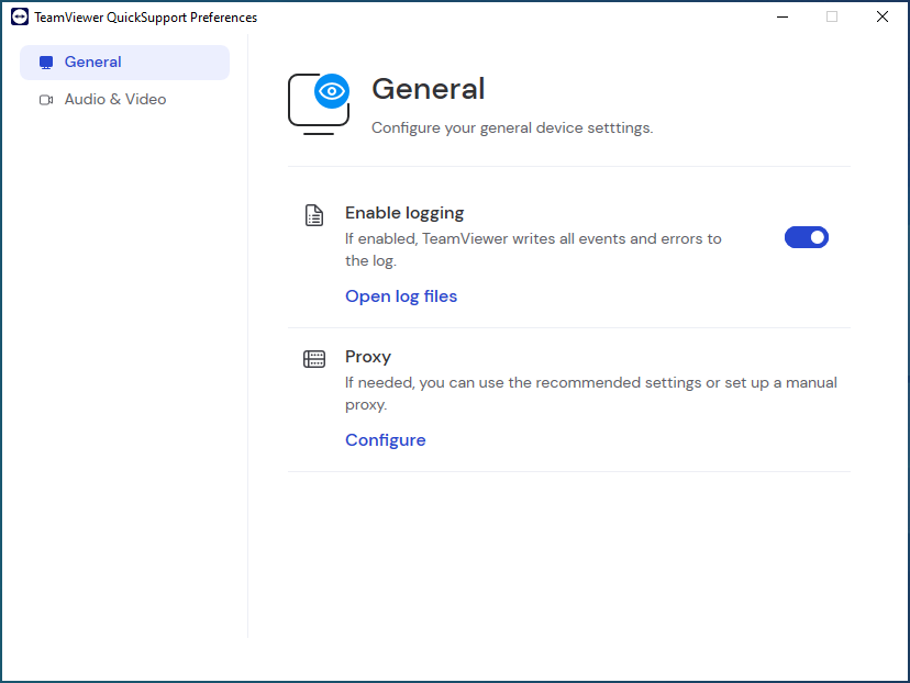 Screenshot showing TeamViewer Options